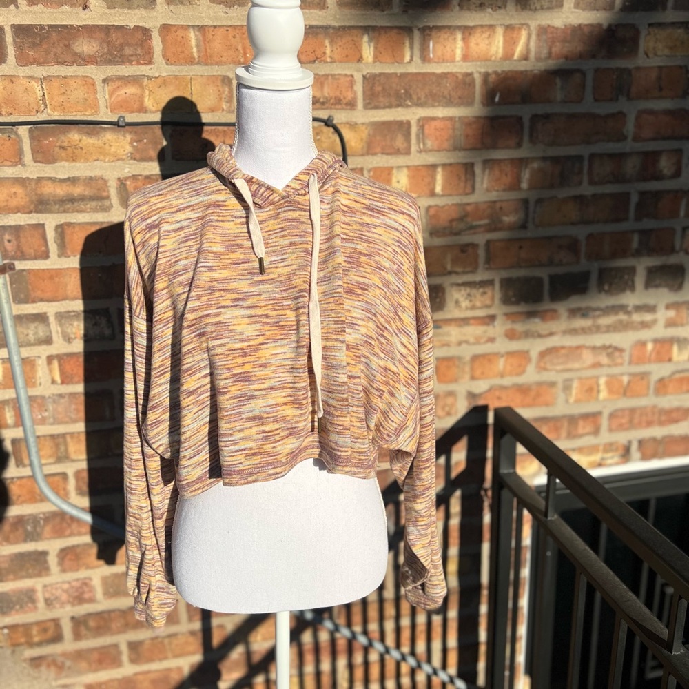 Purple/yellow long sleeve pullover hoodie size small